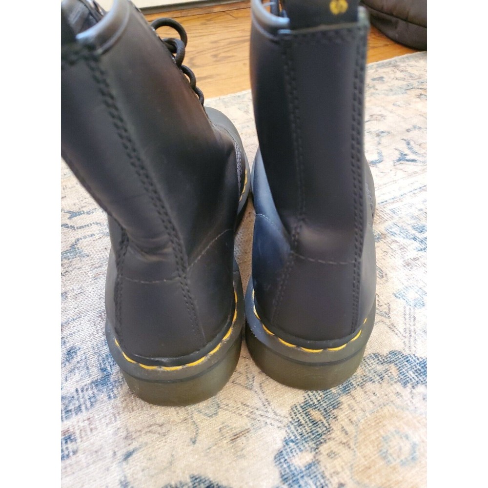 Dr. Doc Martens PASCAL black leather combat boot, fits like women’s size 10 - Picture 9 of 12